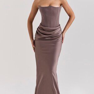 House of CB Persephone Strapless Corset Dress | Smoke